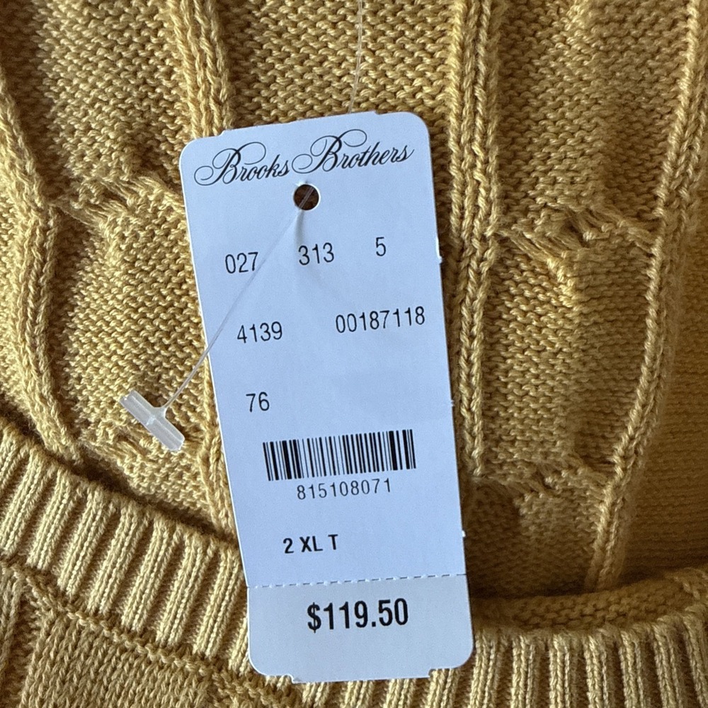 Brooks Brothers Pullover Cable Knit Sweater Size 2XLT Fisherman Preppy Coastal - Picture 5 of 7